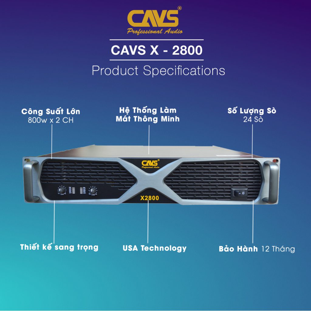 Cục đẩy công suất CAVS X2800 2 kênh