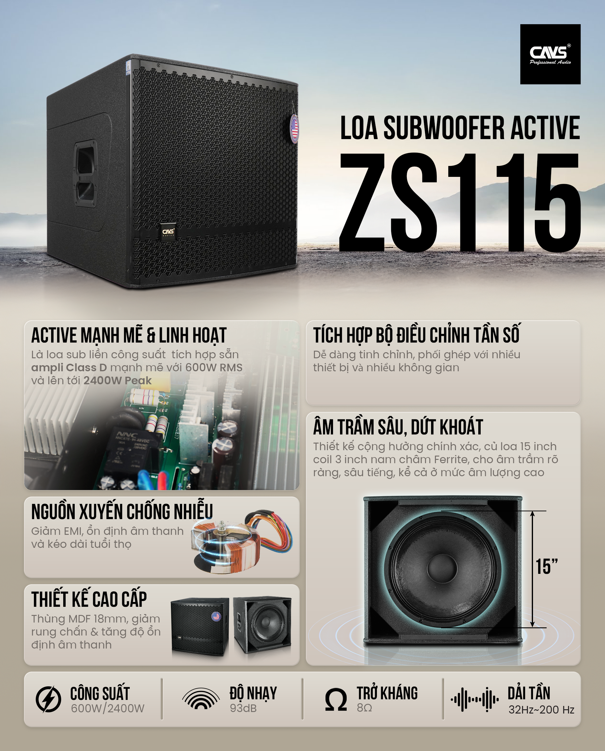 Loa Subwoofer ZS115 Master