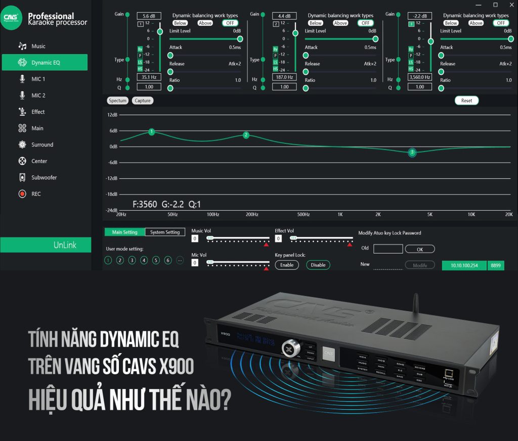 Tính năng Dynamic EQ trên vang số CAVS X900 hiệu quả như thế nào?